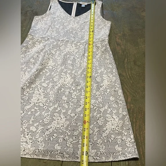 LOFT Women’s Gray & White Lace Midi Dress Wedding Work Professional | Size 8 - Picture 8 of 8
